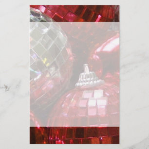Red Baubles stationery header and footer