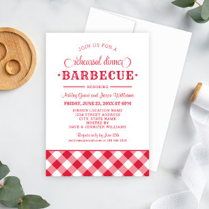 Red BBQ Wedding Rehearsal Dinner Barbecue Invitation