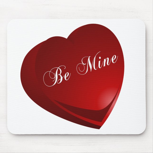 Red Be Mine Heart Mouse Pad (Front)