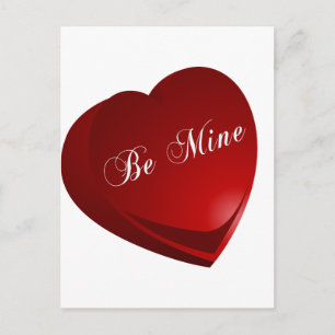 Red Be Mine Heart Postcard