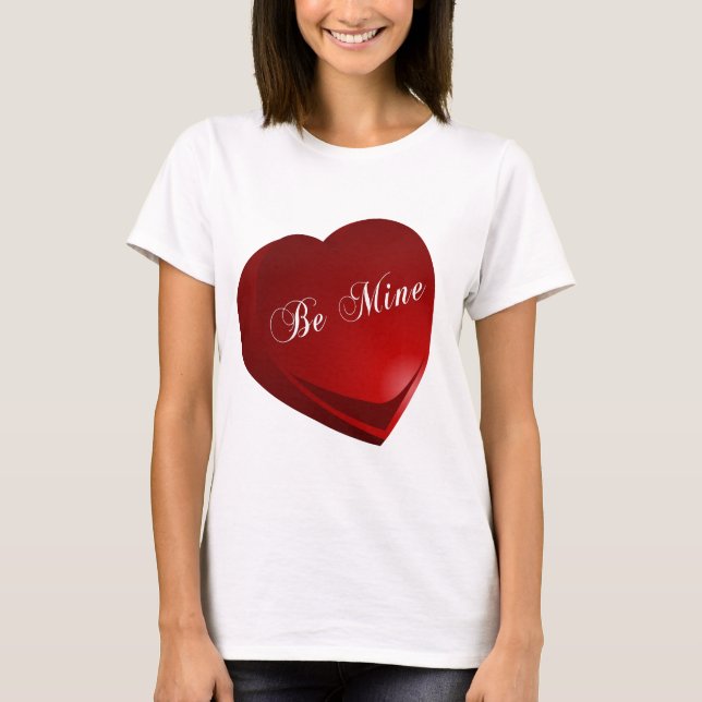 Red Be Mine Heart T-Shirt (Front)