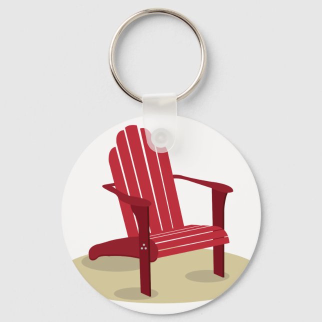 Red Beach Chair Key Ring (Front)