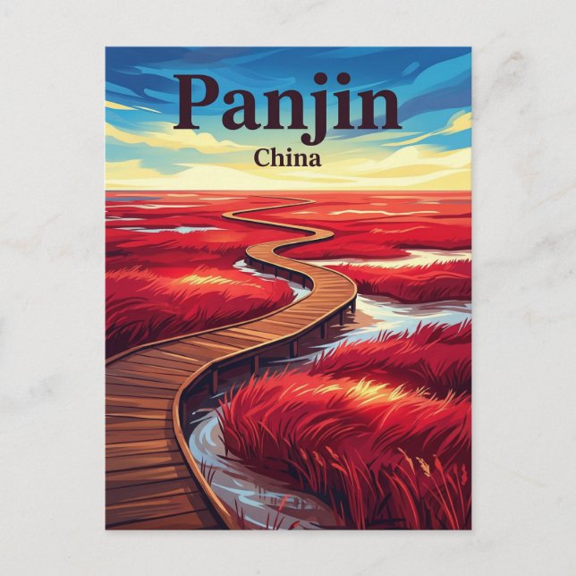 Red Beach China Postcard (Front)