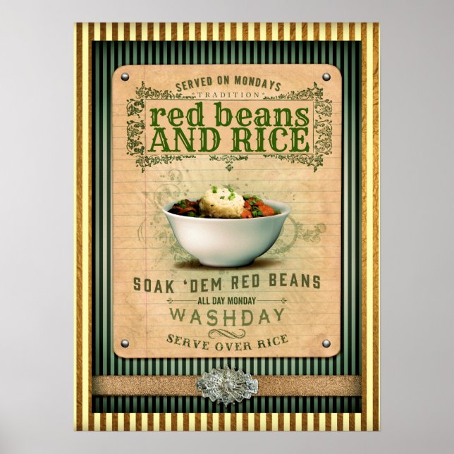 Red Beans and Rice New Orleans Cajun Poster (Front)