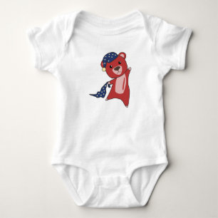 Red Bear Sleepyhead Bearly Wakeup Bears Baby Bodysuit