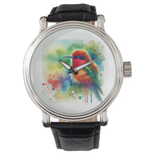 Red bearded Bee eater 170724AREF104 - Watercolor Watch