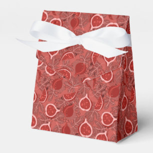 Red beautiful fig fruit pattern favour box