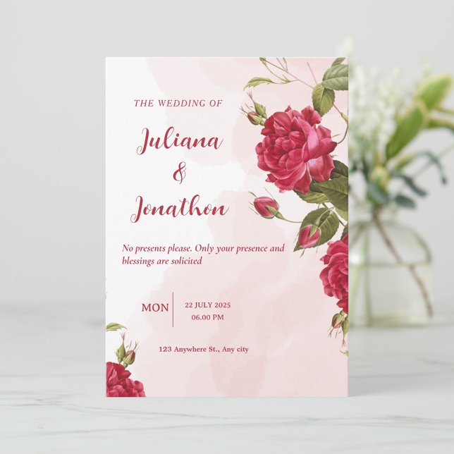 Red Beautiful Wedding Invitation (Creator Uploaded)