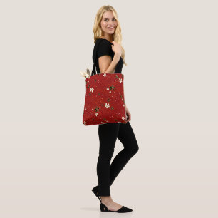 Red Beauty floral pattern Tote Bag