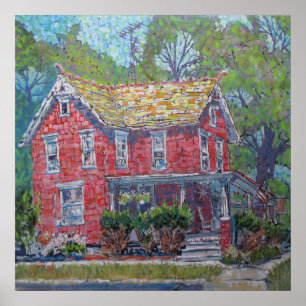 Red Beauty Painting / Artist Larry Lerew Poster