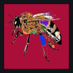 Red Bee Pop Art Poster<br><div class="desc">features a print of the pop art painting "Dusky Red Bee Pop Art" by Scottish artist, MWright.</div>