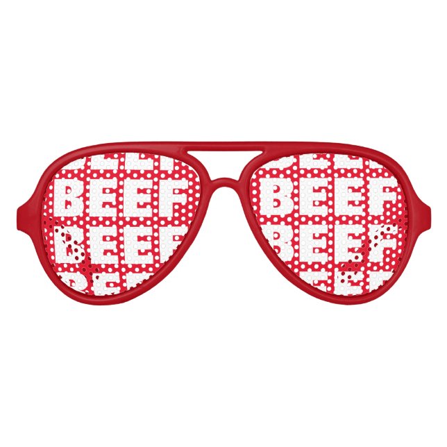 Red beef meat obsession party shades sunglasses (Front)