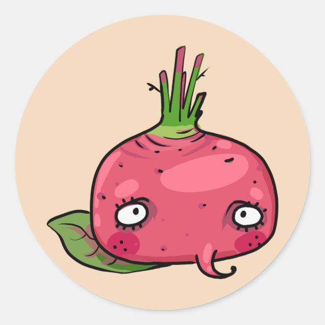 Red Beete beet Classic Round Sticker (Front)