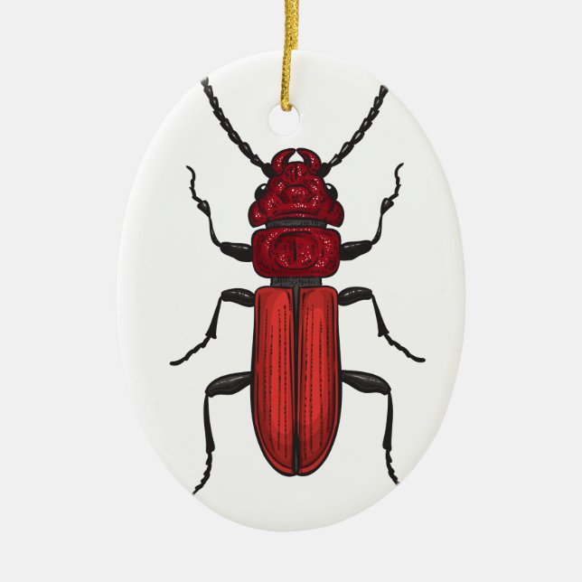 Red beetle ceramic tree decoration (Front)