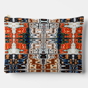 Red, Beige and Blue Abstract Accessory Bag 