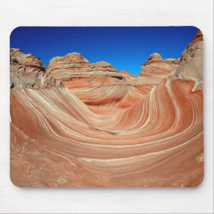 Red, Beige and yellow striping in wind and Mouse Pad