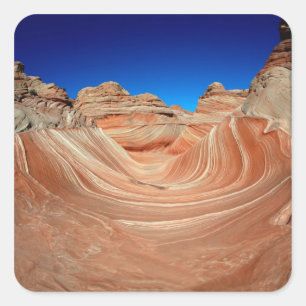 Red, Beige and yellow striping in wind and Square Sticker