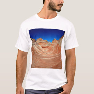 Red, Beige and yellow striping in wind and T-Shirt