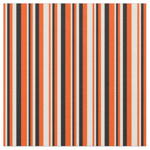 Red, Beige & Black Striped/Lined Pattern Fabric