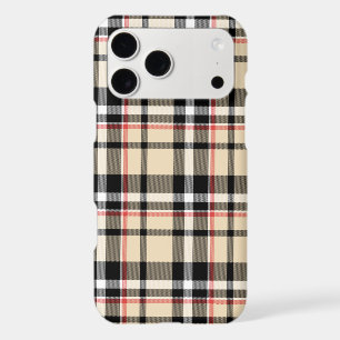 Red Beige Black White Squares Tartan Plaid Pattern