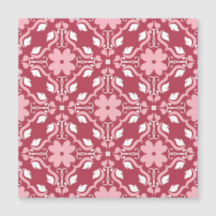 Red, beige floral, seamless wallpaper pattern.