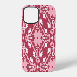Red, beige floral, seamless wallpaper pattern. iPhone 12 case