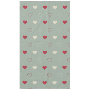 Red & Beige Heart Pattern Wallpaper Tablecloth