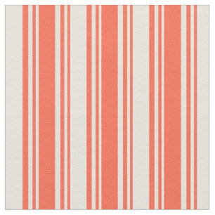 Red & Beige Striped/Lined Pattern Fabric