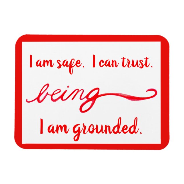 Red "Being" Root Chakra Awareness Words Magnet (Horizontal)