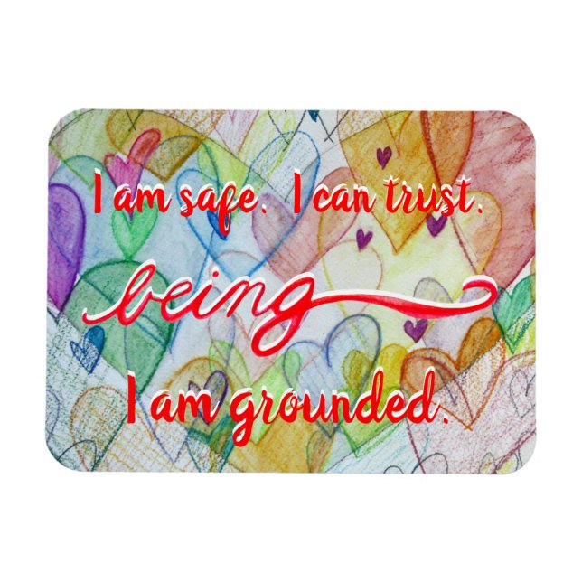 Red "Being" Root Chakra Awareness Words Magnet (Horizontal)