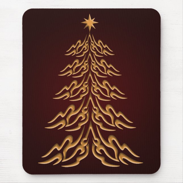 Red Bell  Christmas Tree Mouse Pad (Front)