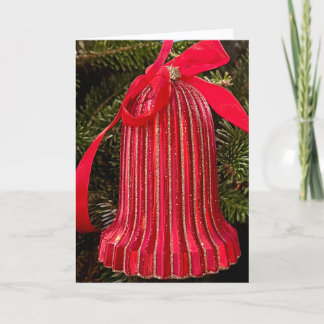 Red Bell Christmas Tree Ornament Thank You Card