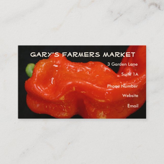 Red Bell Pepper Business Card (Front)