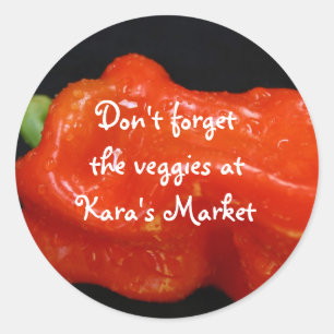 Red Bell Pepper Classic Round Sticker