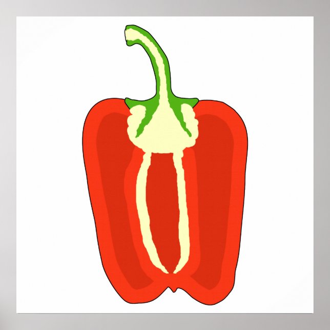 Red Bell Pepper Half. Capsicum. Poster (Front)