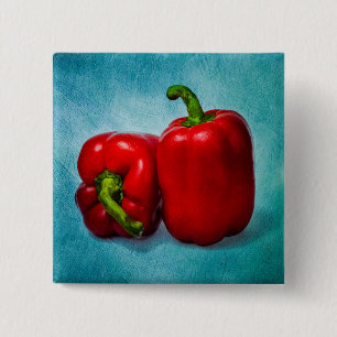 Red Bell Peppers 15 Cm Square Badge