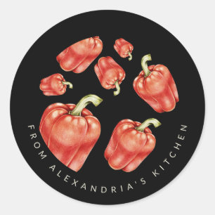 Red Bell Peppers Custom From the Kitchen Of Classic Round Sticker