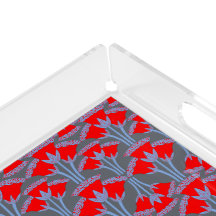 Red Bellflower Acrylic Tray