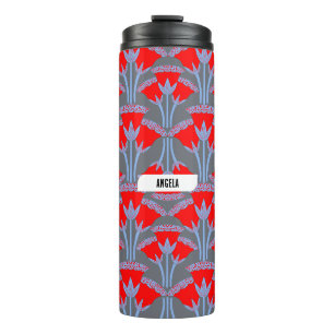 Red Bellflower Personalized Thermal Tumbler