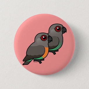 Red-bellied Parrot Pair 6 Cm Round Badge