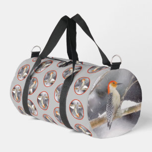 Red-Bellied Woodpecker Painting Original Bird Art Duffle Bag