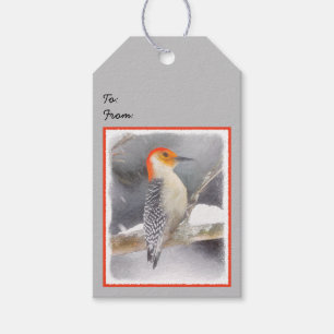 Red-Bellied Woodpecker Painting Original Bird Art Gift Tags