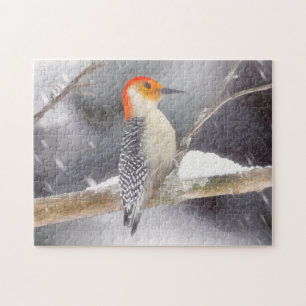 Red-Bellied Woodpecker Painting Original Bird Art Jigsaw Puzzle