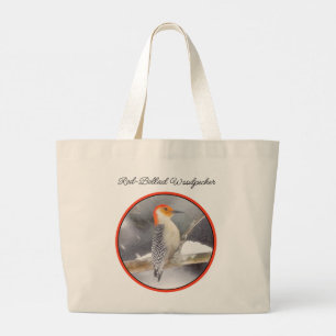 Red-Bellied Woodpecker Painting Original Bird Art Large Tote Bag