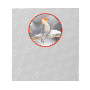 Red-Bellied Woodpecker Painting Original Bird Art Notepad