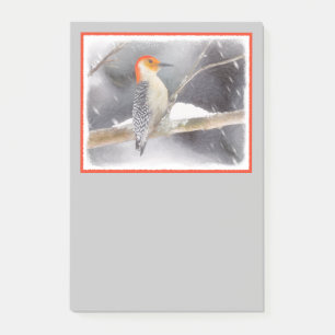 Red-Bellied Woodpecker Painting Original Bird Art Post-it Notes