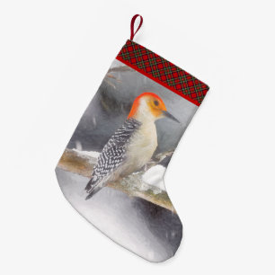 Red-Bellied Woodpecker Painting Original Bird Art Small Christmas Stocking