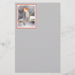 Red-Bellied Woodpecker Painting Original Bird Art Stationery