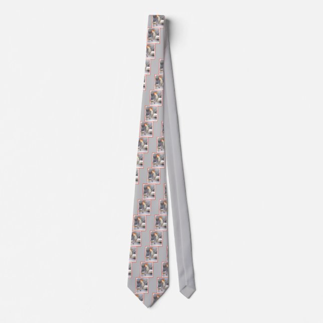 Red-Bellied Woodpecker Painting Original Bird Art Tie (Front)