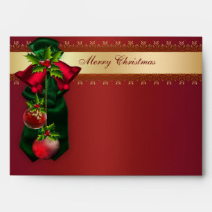 Red Bells & Ornaments Red Christmas Holiday Envelo Envelopes